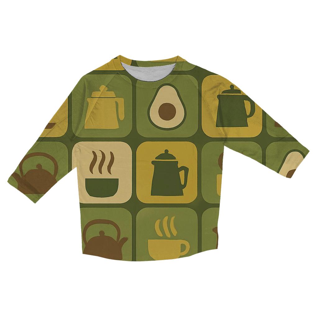 Avocado Kitchen Tile Groove trendy 3/4 sleeve tops