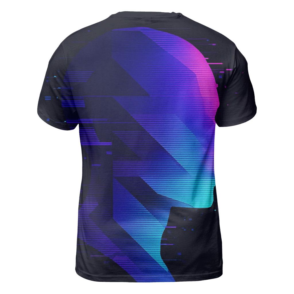 Glitch Prism Portrait Silhouette trendy printed shirt styles