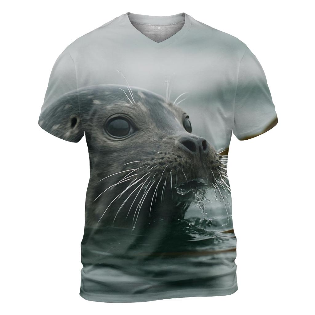Kelp Edge Surge Harbor Seal trendy printed shirt styles