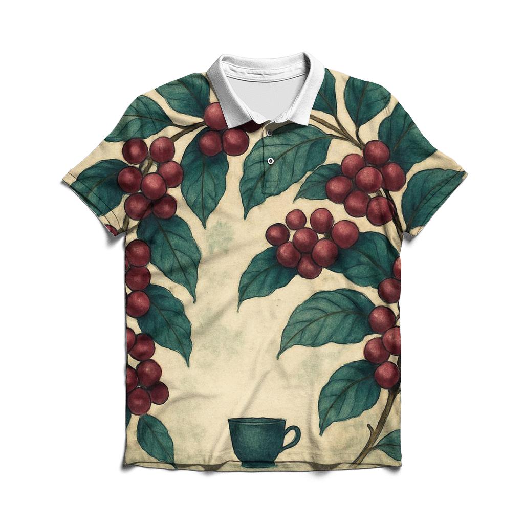 Coffee Cherry Canopy personalized polo shirts