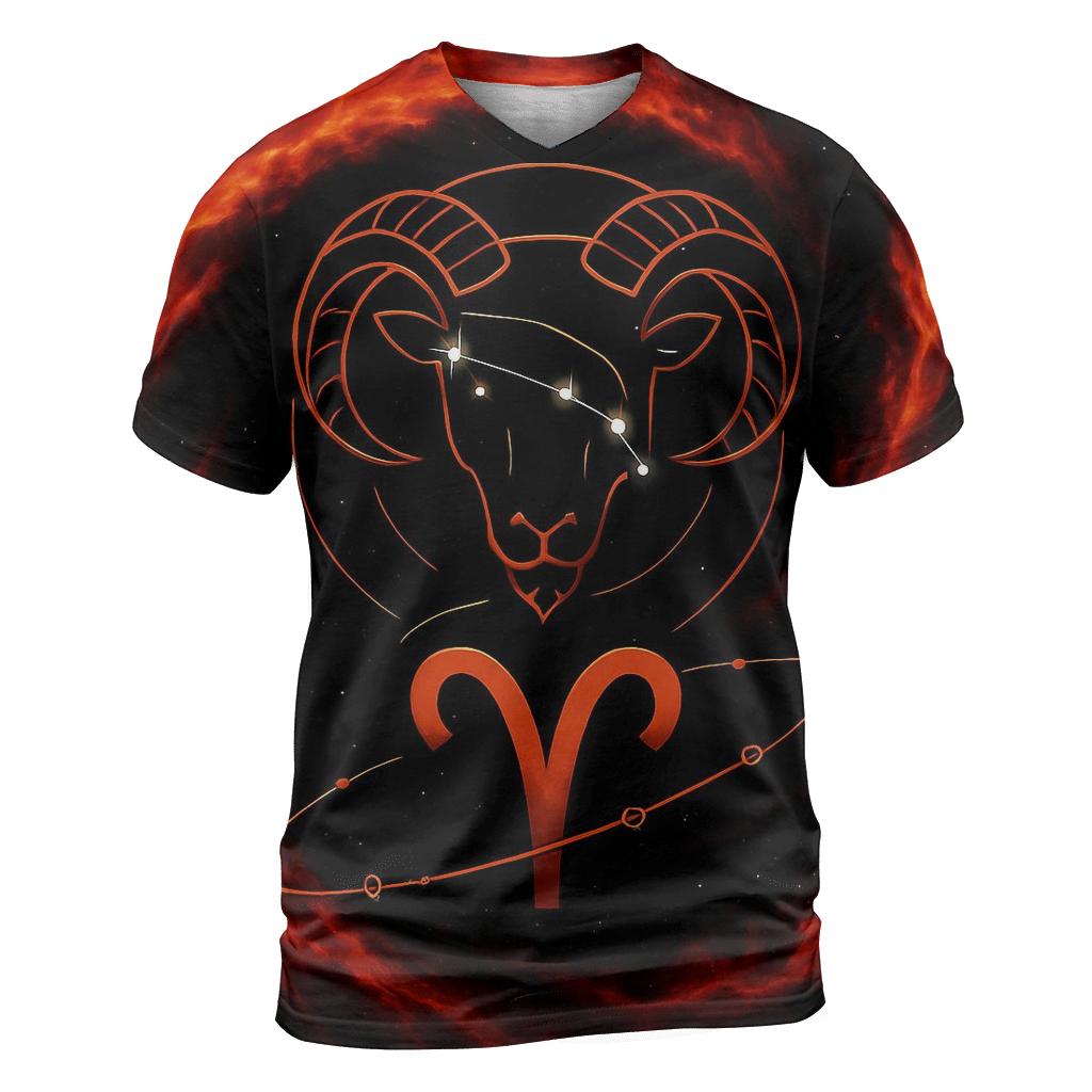 Aries Fire Ram Retrograde Orbit Emblem designer pattern shirts