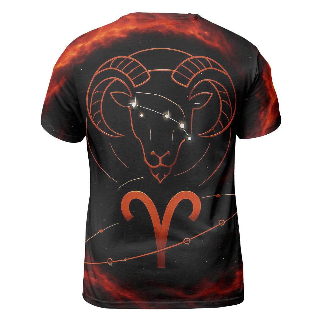 Aries Fire Ram Retrograde Orbit Emblem designer pattern shirts