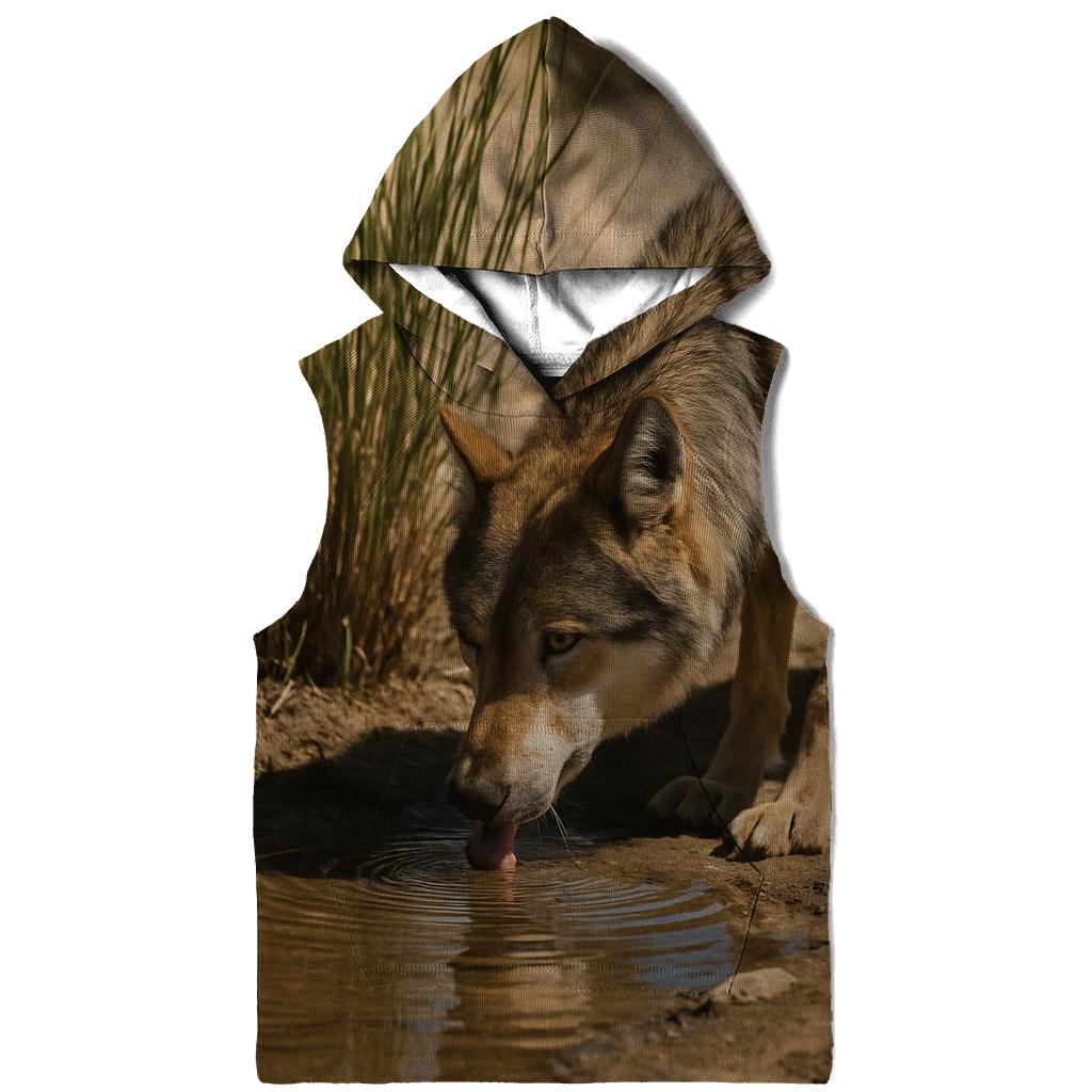 Mexican Gray Wolf At A Desert Spring Monitoring Site hoodies fashion