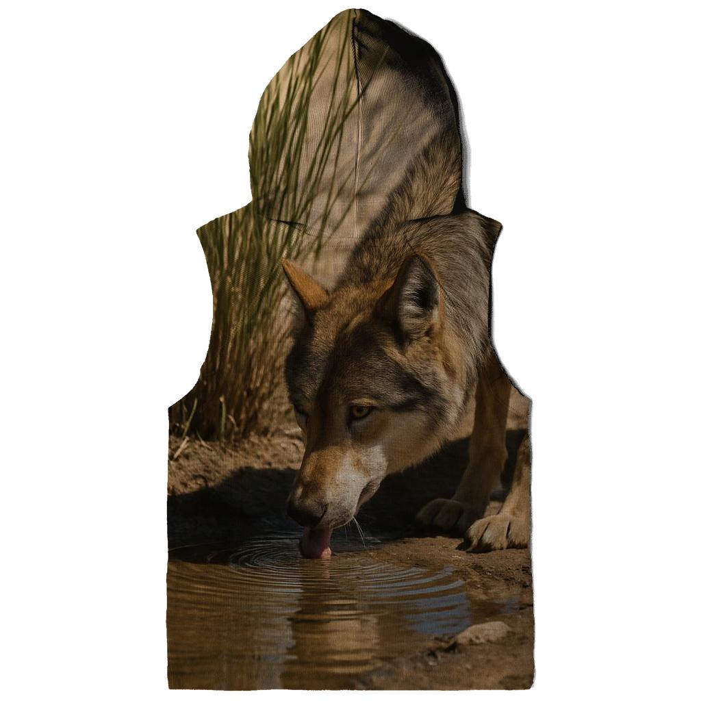Mexican Gray Wolf At A Desert Spring Monitoring Site hoodies fashion