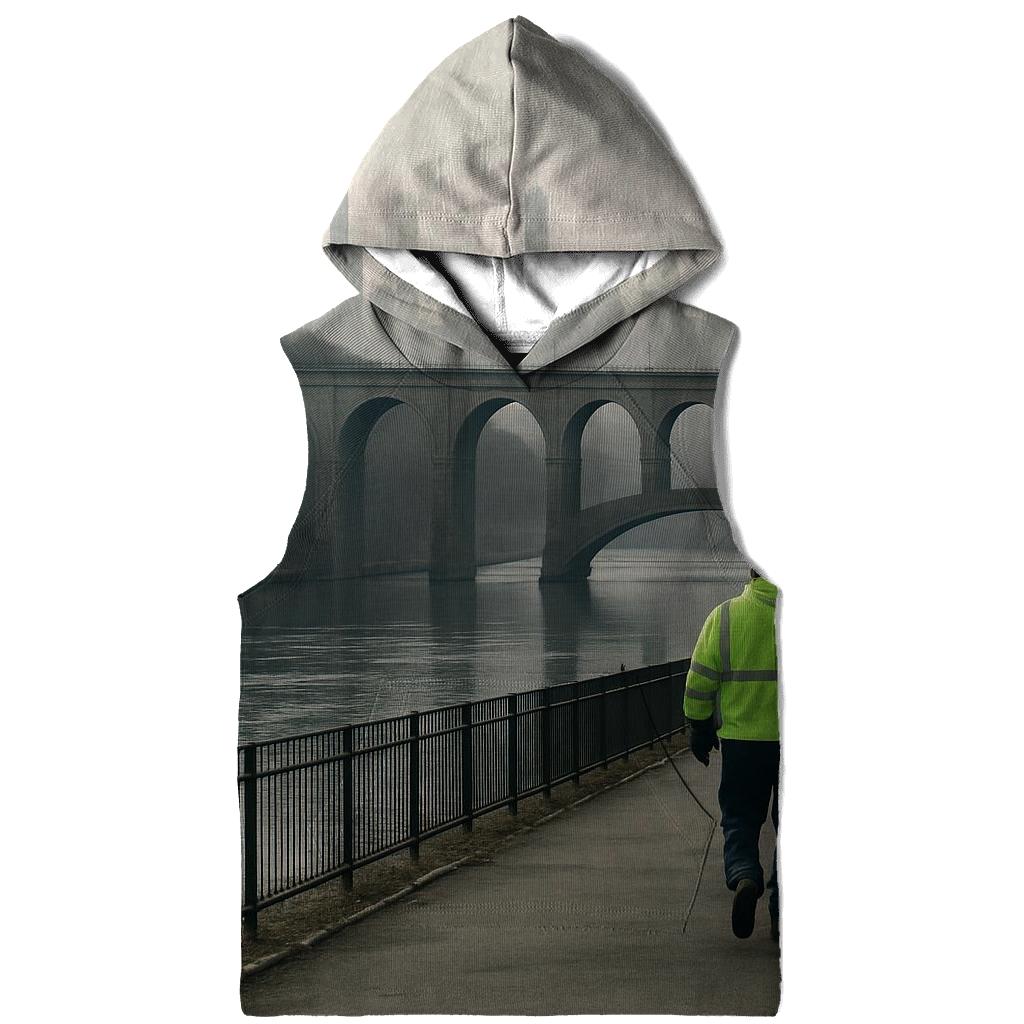 Harlem River Winter Haze With High Bridge Silhouette lightweight hoodies