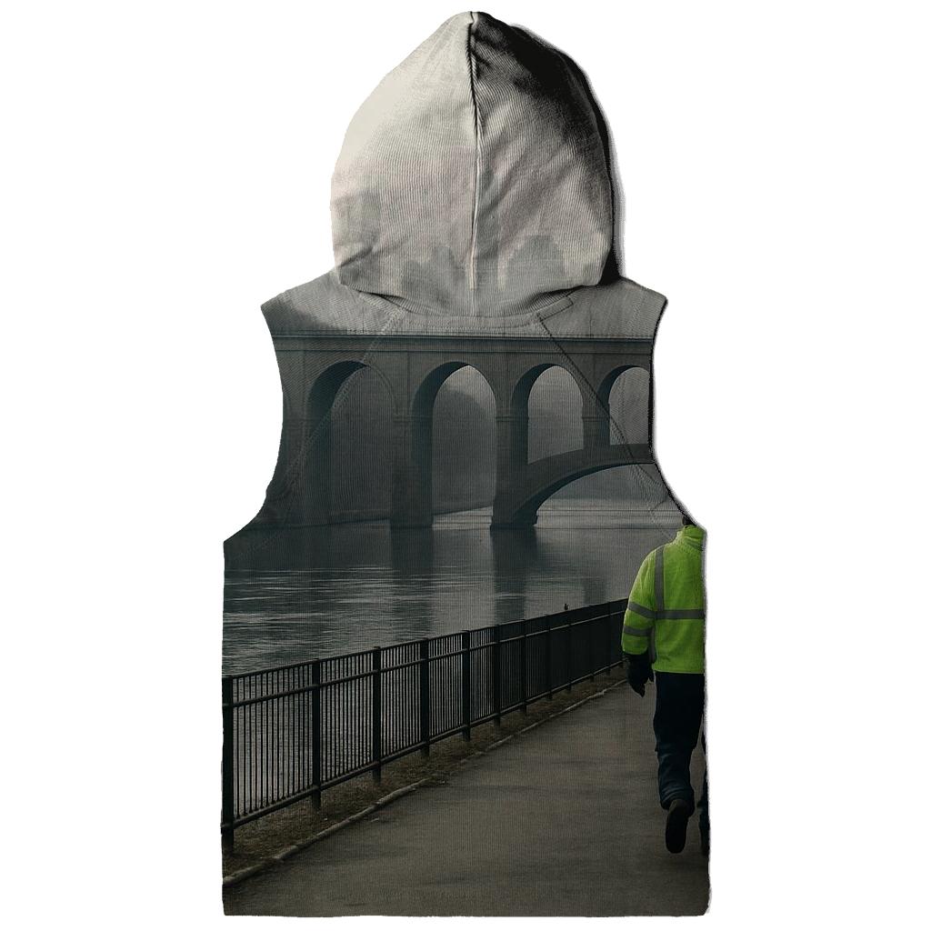 Harlem River Winter Haze With High Bridge Silhouette lightweight hoodies