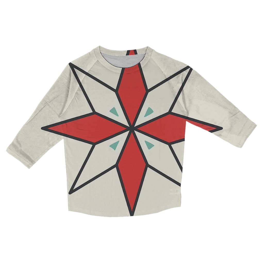 Candy Cane Starburst Rays printed three quarter sleeve shirts