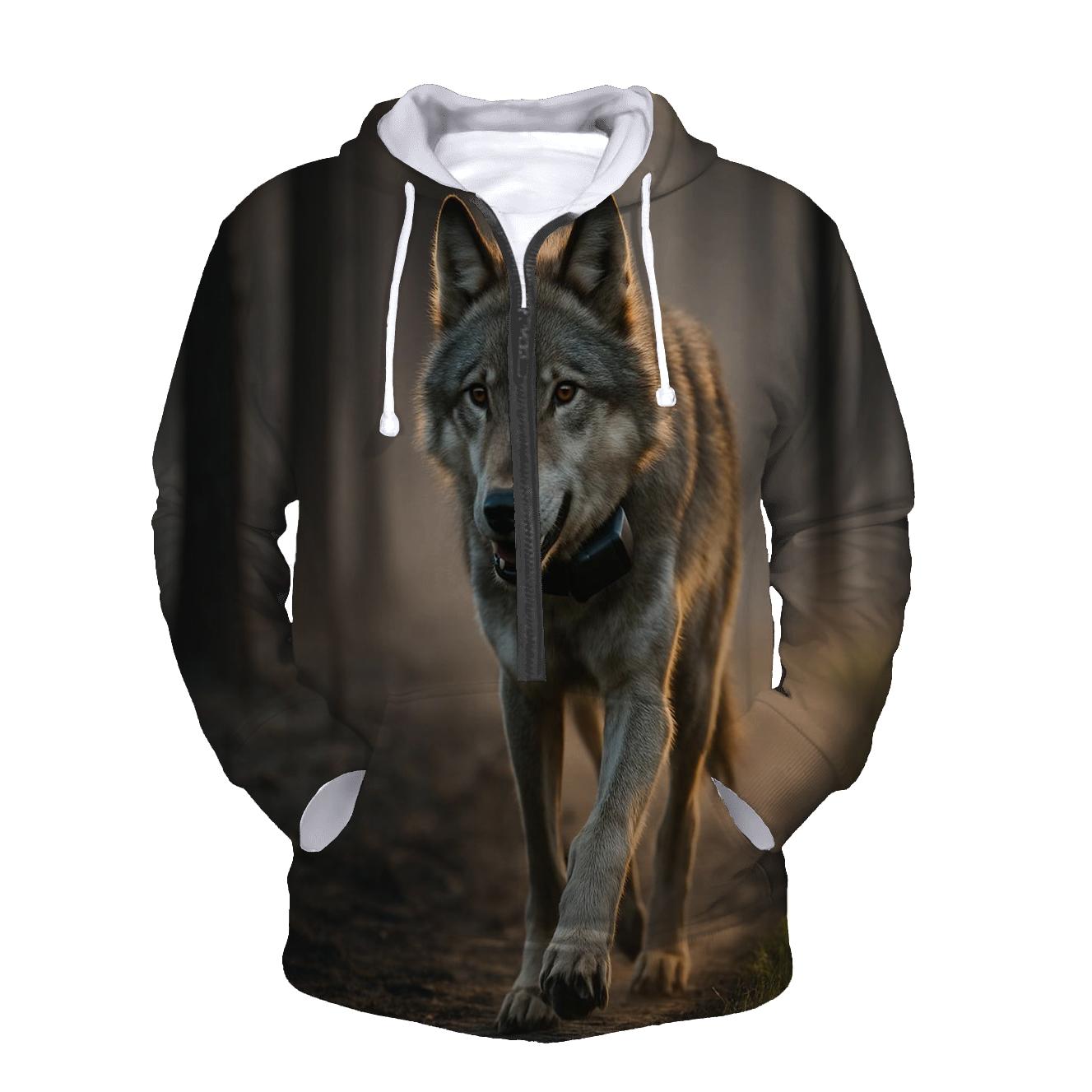 Radio Collared Wolf At The Boreal Firebreak custom hoodies