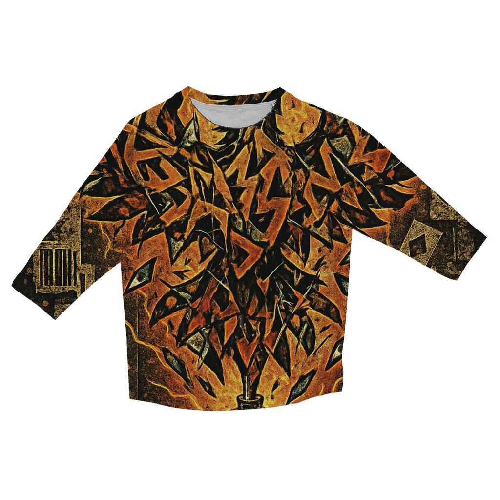 Graffiti Phoenix Of Broken Glass stylish quarter sleeve tops