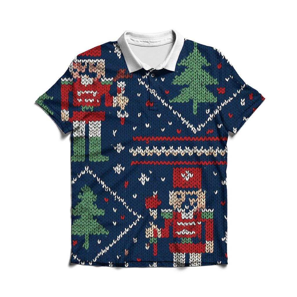 Nutcracker Rocket Brigade Panel Knit Design premium cotton polo shirts
