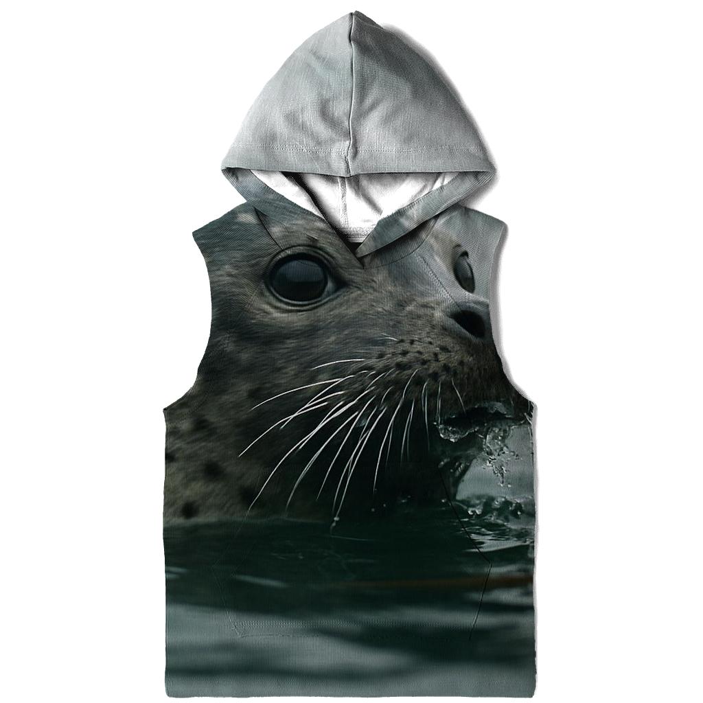 Kelp Edge Surge Harbor Seal graphic hoodies