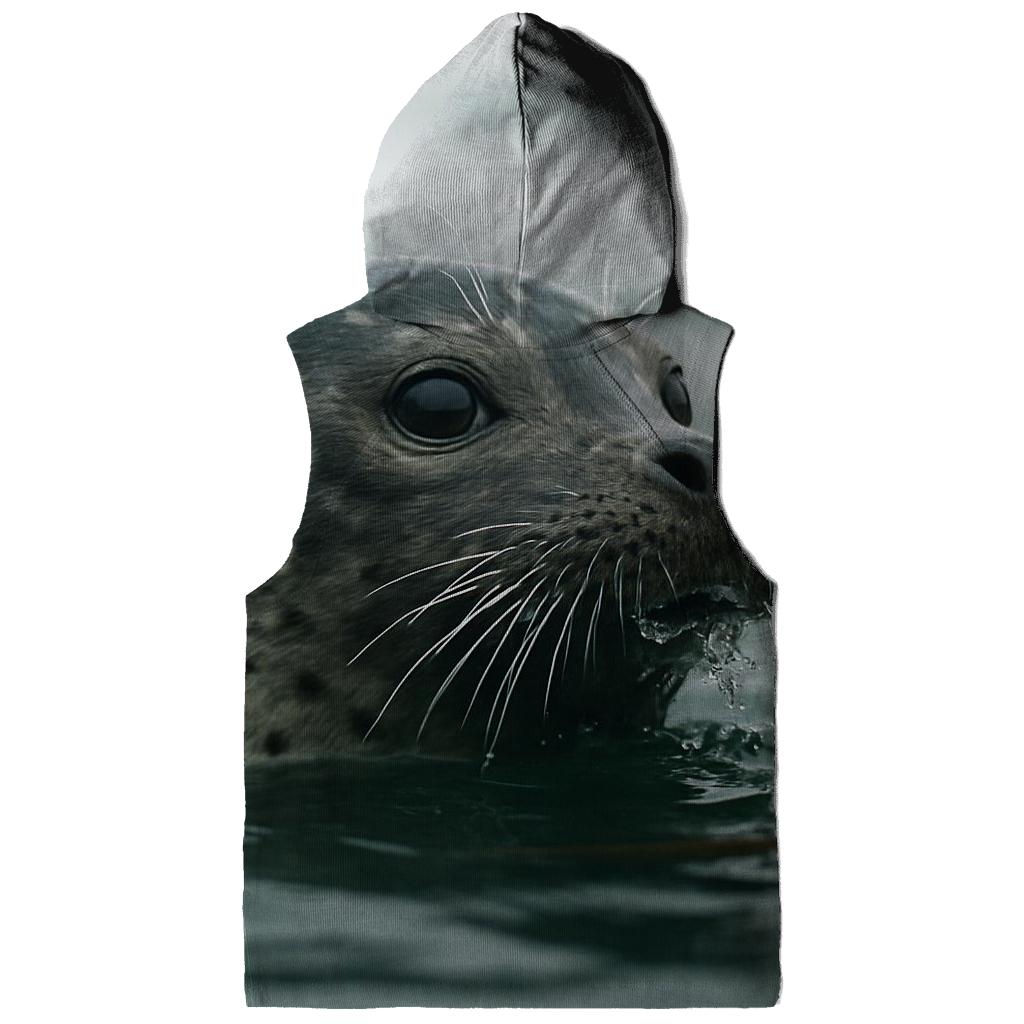 Kelp Edge Surge Harbor Seal graphic hoodies