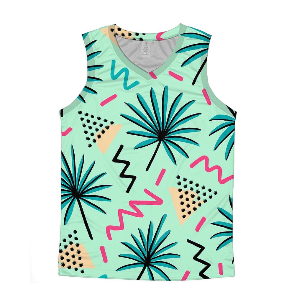 Pastel Memphis Palm Parade stylish racerback tanks