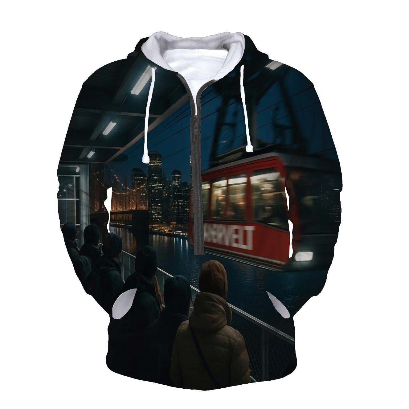 Night Shift View From The Roosevelt Island Tram Platform designer hoodies