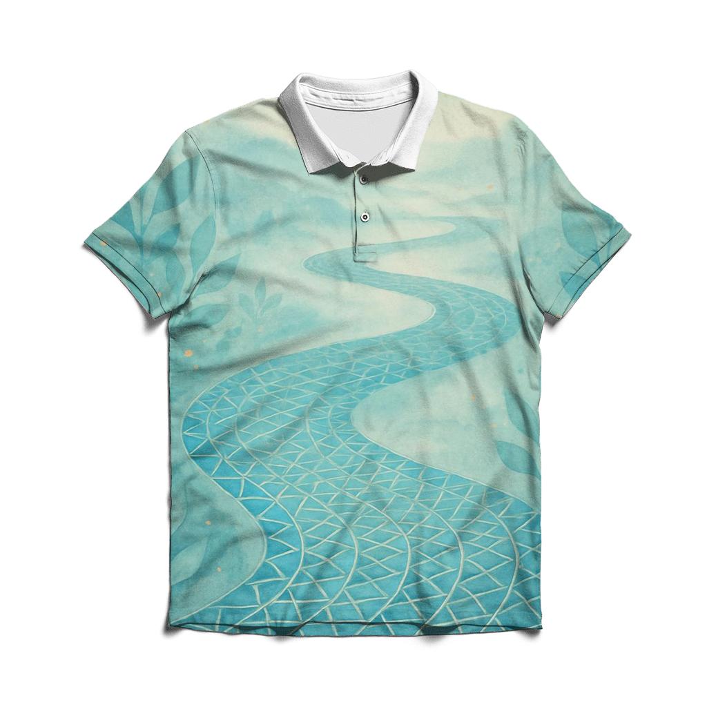 River Of Quiet Geometry designer slim fit polos
