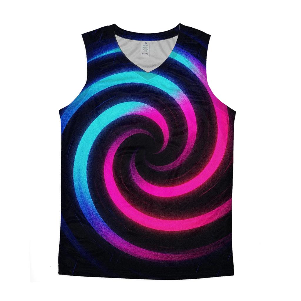 Neon Monsoon Spiral personalized athletic tanks