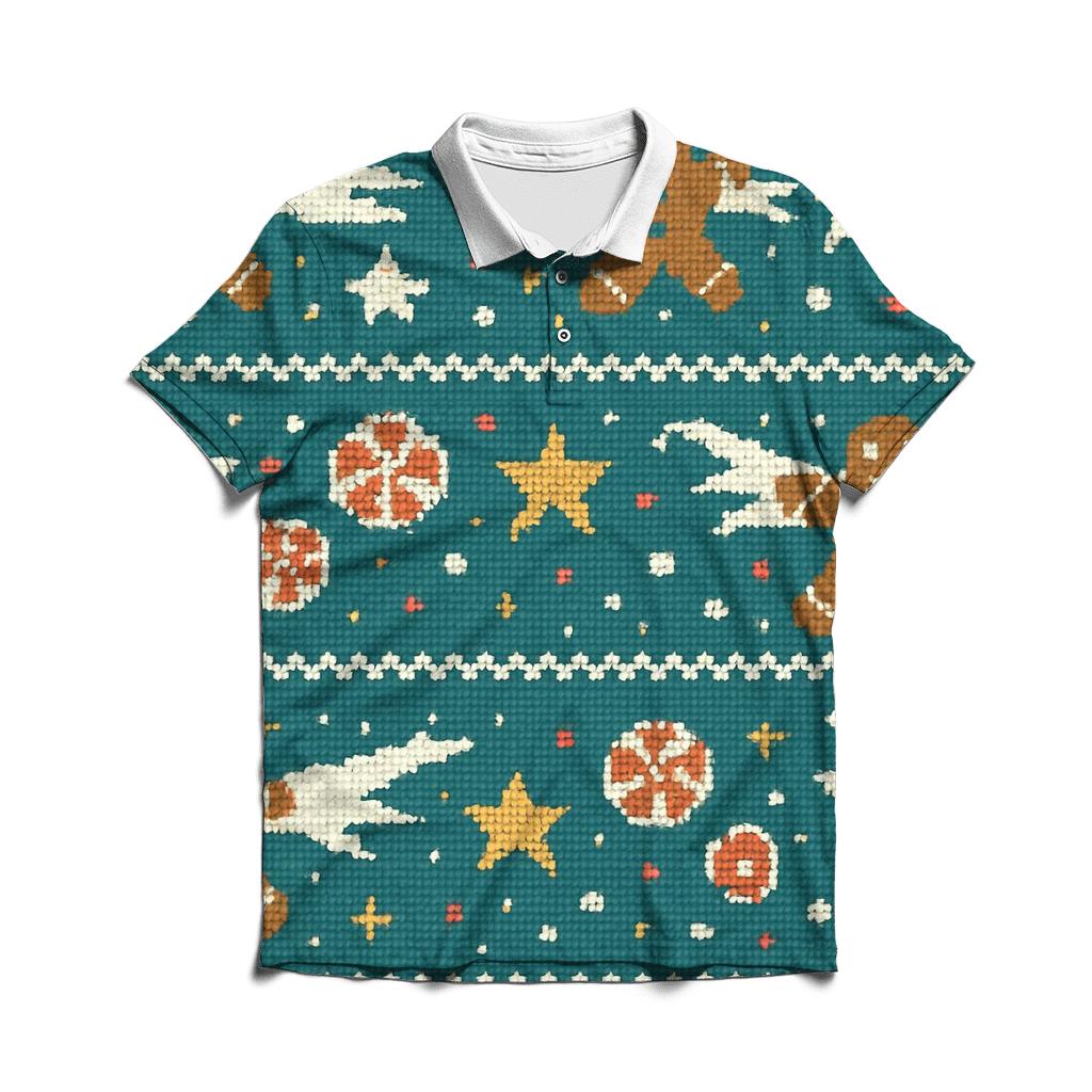 Gingerbread Comet Kitchen Scatterband Design stylish collar polo tees