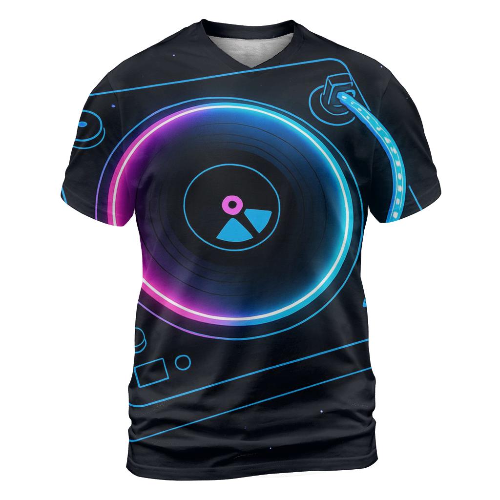 Neon Marquee Turntable creative print fashion shirts