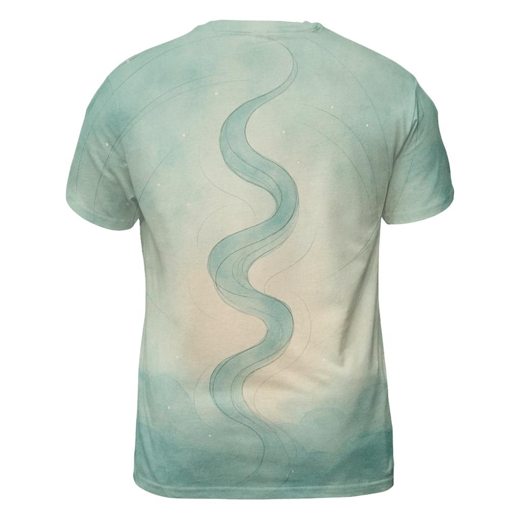 Luminous Breath Ribbons artistic all-over print tops