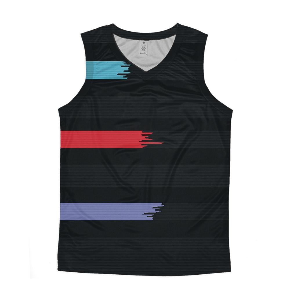 VHS Tracking Wave Stripes graphic print tank tops