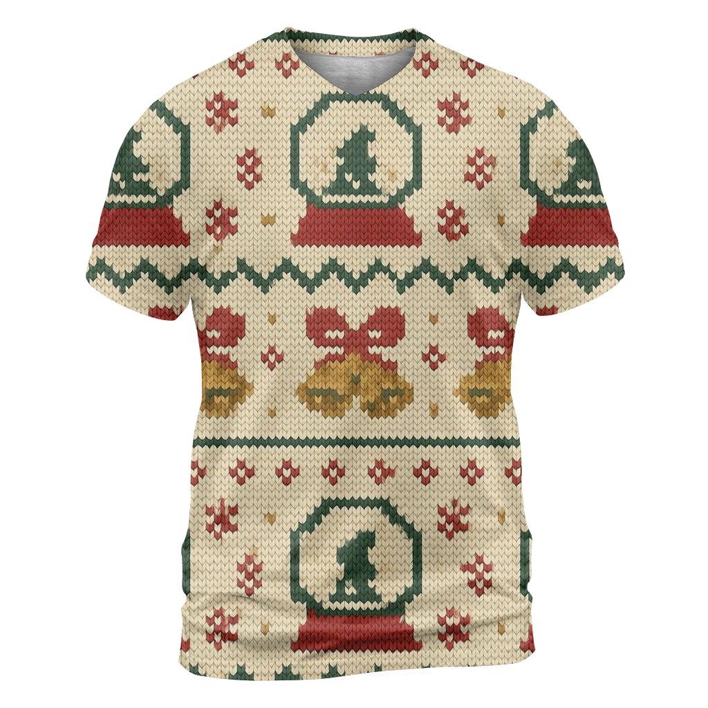Jingle Bell Snowglobe Stripework Design designer pattern shirts
