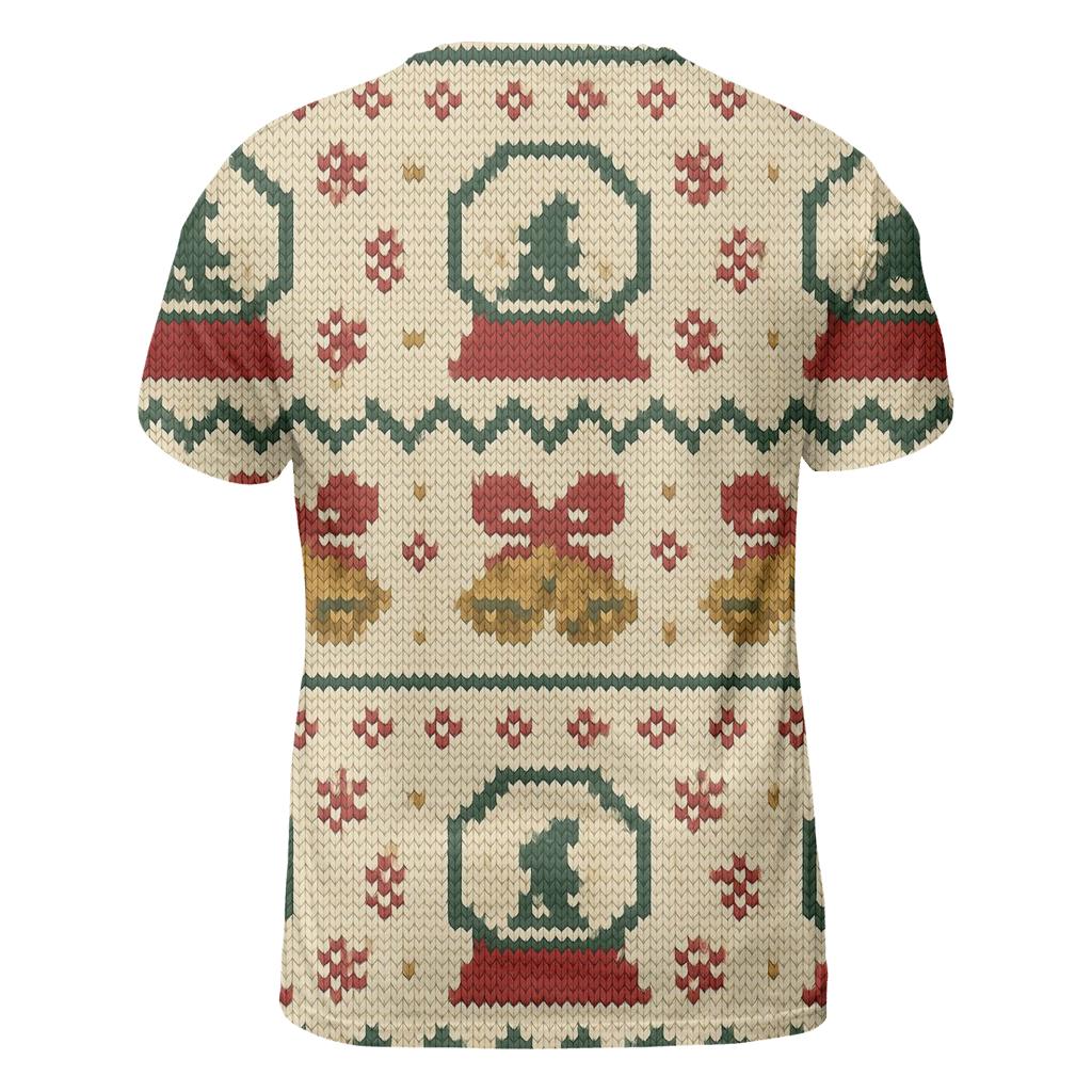 Jingle Bell Snowglobe Stripework Design designer pattern shirts