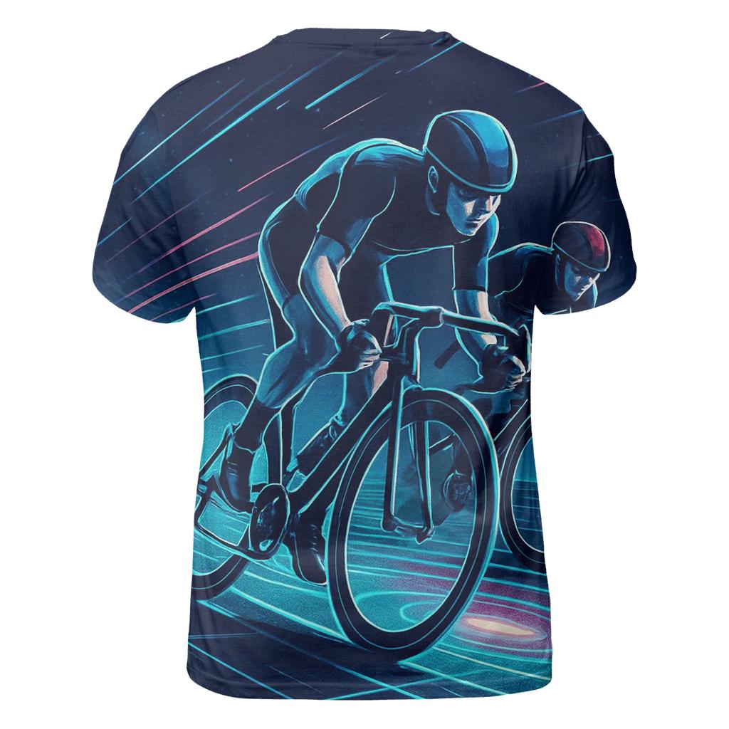 Midnight Velodrome Sprint vibrant all-over design tees