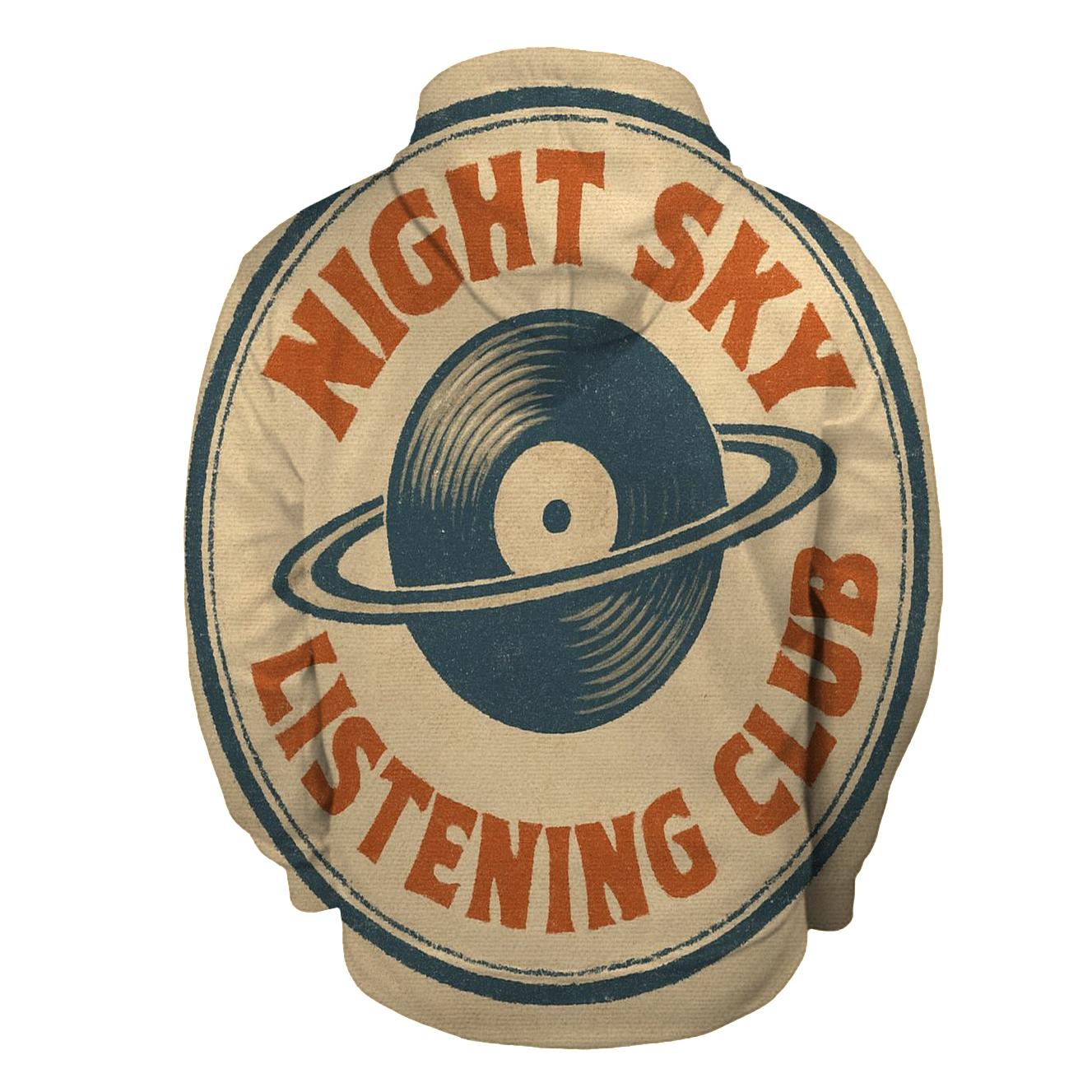 Seventies Vinyl Record Astronomy Club Badge heavyweight hoodies