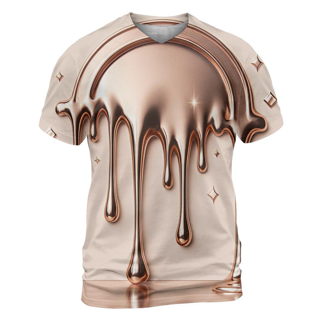 Rose Gold Chrome Drip Cathedral statement graphic shirts