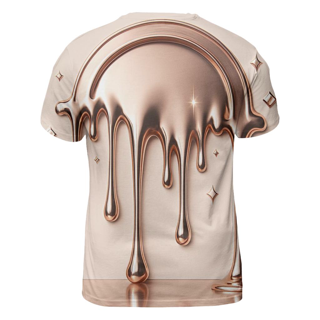 Rose Gold Chrome Drip Cathedral statement graphic shirts