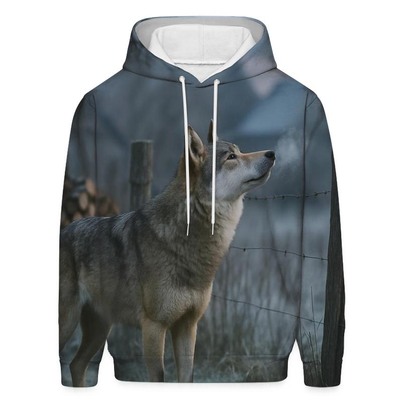 Carpathian Wolf Crossing A Village Orchard Boundary custom hoodies