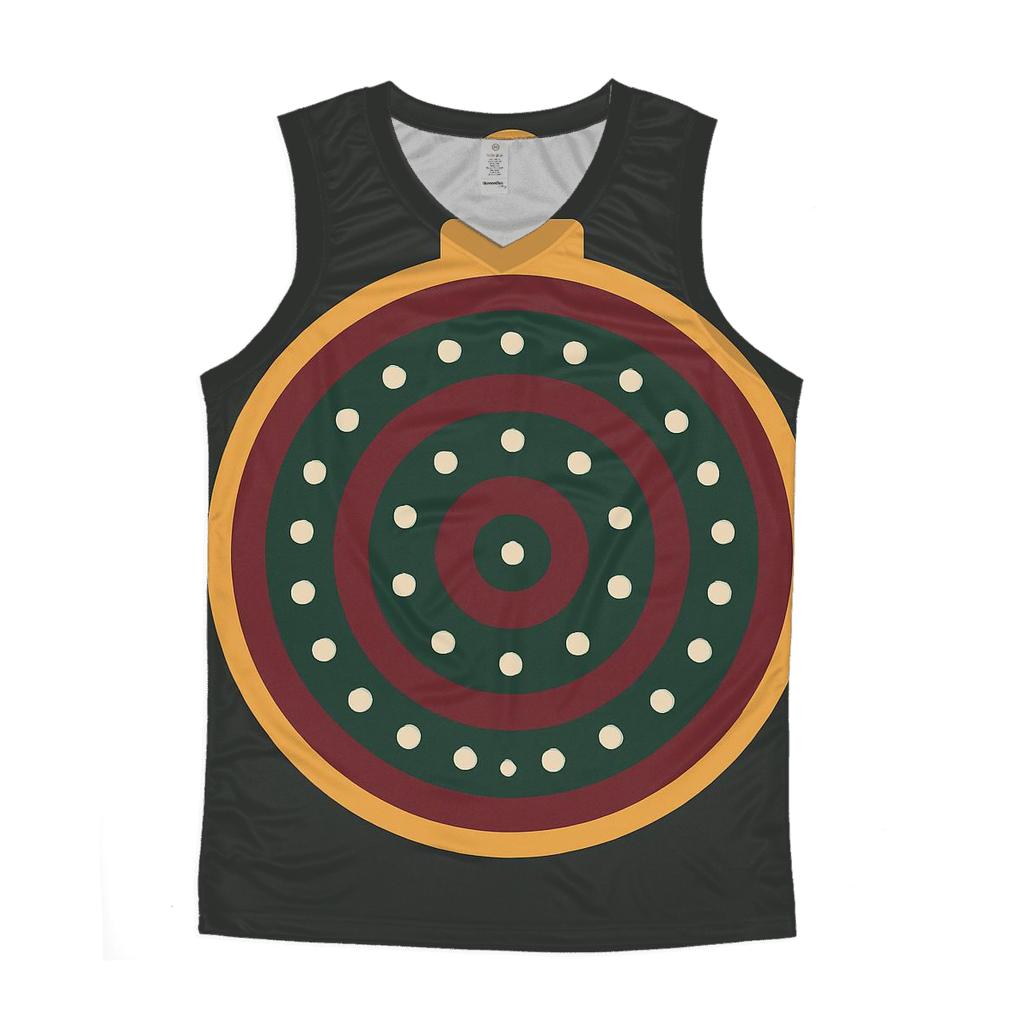 Golden Ornament Mandala Rings sports performance tank tops