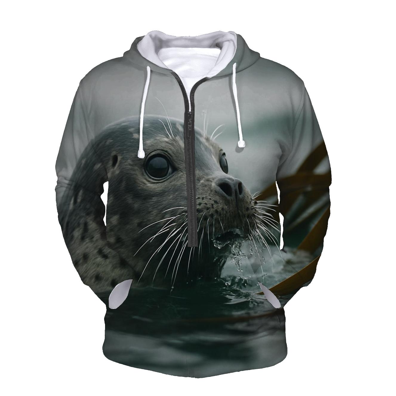 Kelp Edge Surge Harbor Seal premium hoodies