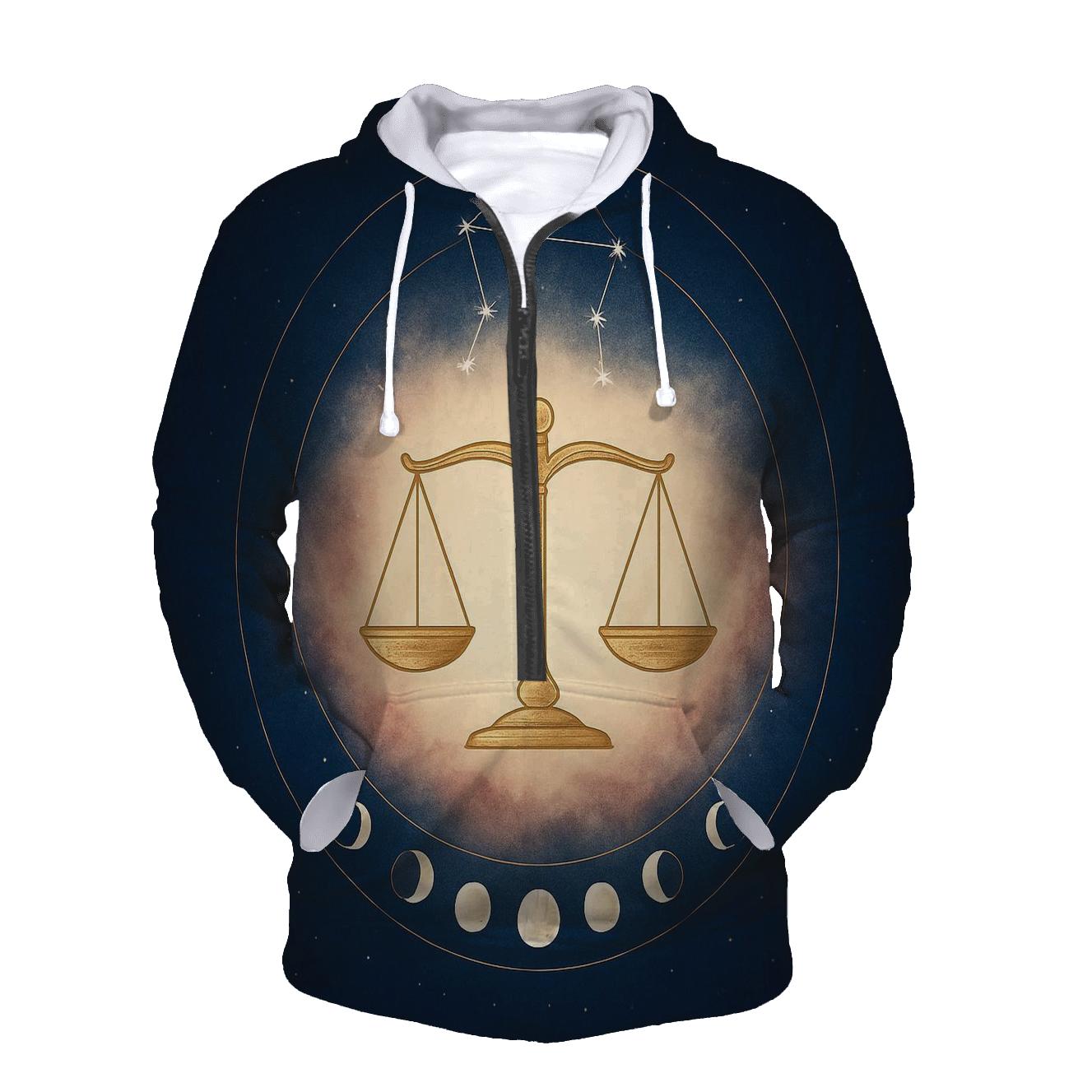 Libra Equinox Balance Lunar Dial lightweight hoodies