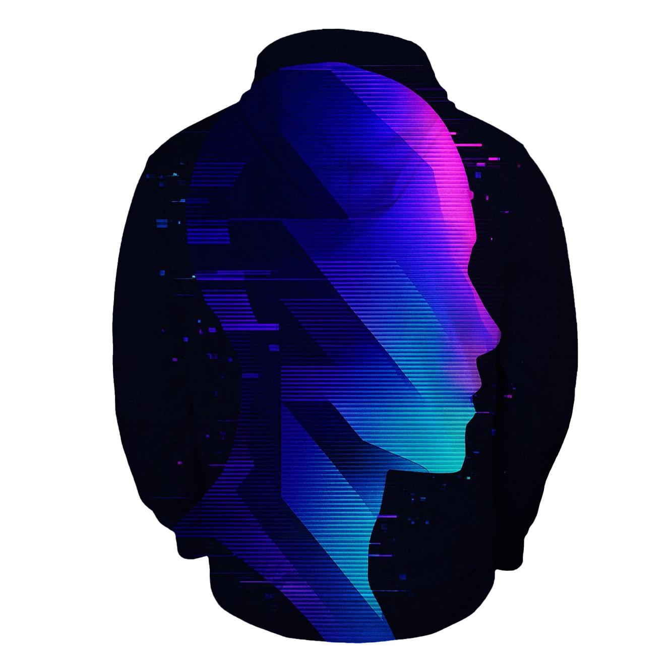 Glitch Prism Portrait Silhouette hoodie styles