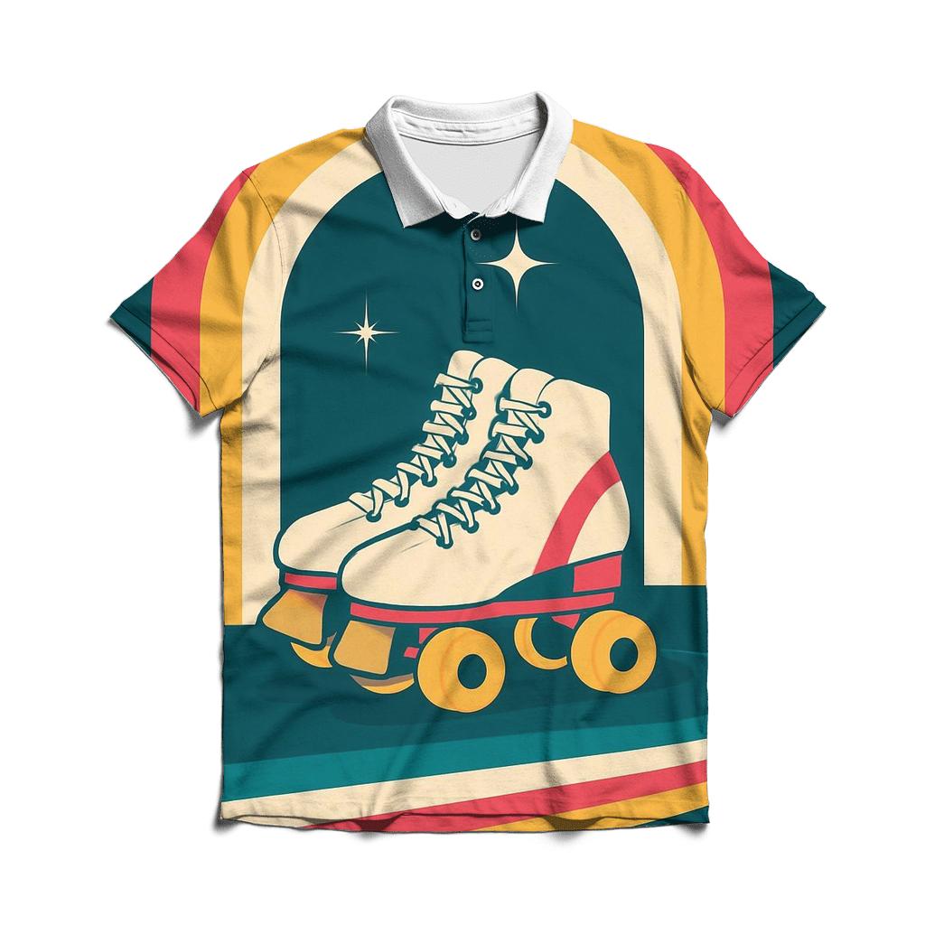 Roller Rink Neon Arches branded logo polo shirts