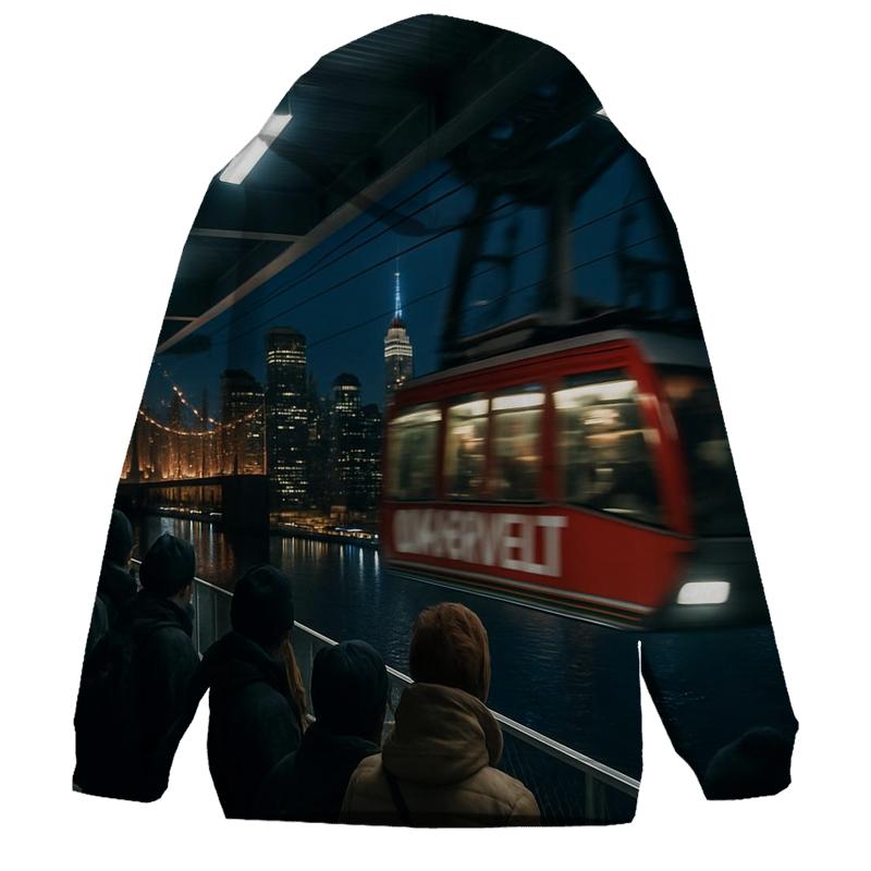 Night Shift View From The Roosevelt Island Tram Platform designer hoodies