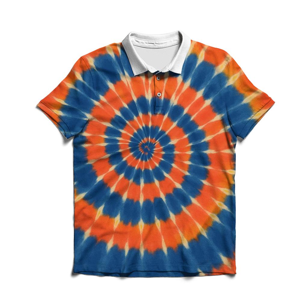 Nebula Spiral Overdye Whirlpool casual sports polo shirts
