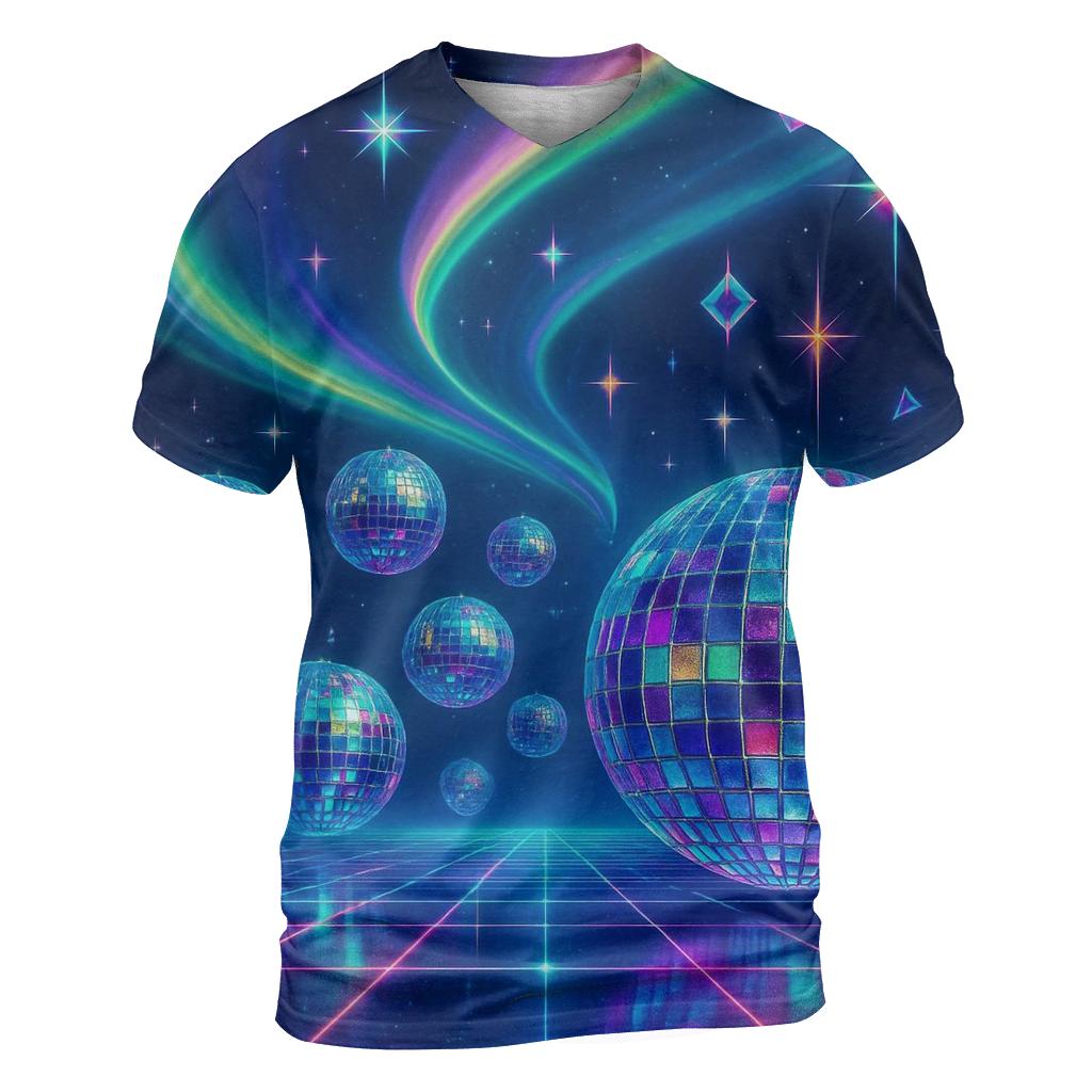 Electric Aurora Disco Array trendy printed shirt styles