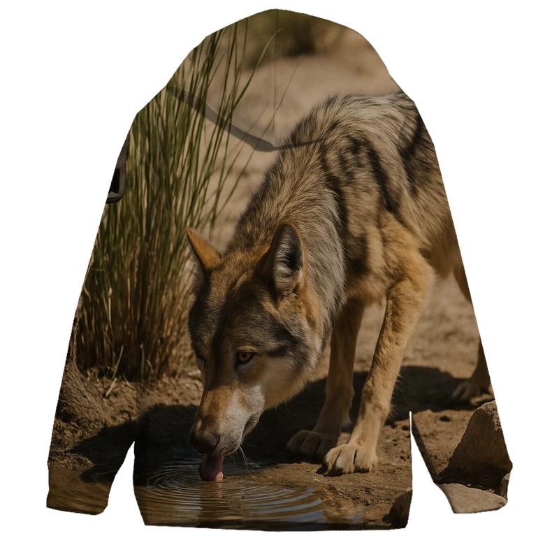 Mexican Gray Wolf At A Desert Spring Monitoring Site hoodie styles