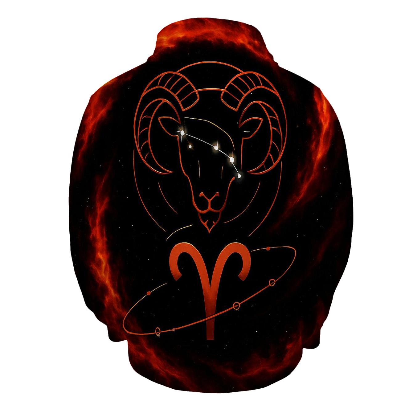 Aries Fire Ram Retrograde Orbit Emblem premium hoodies