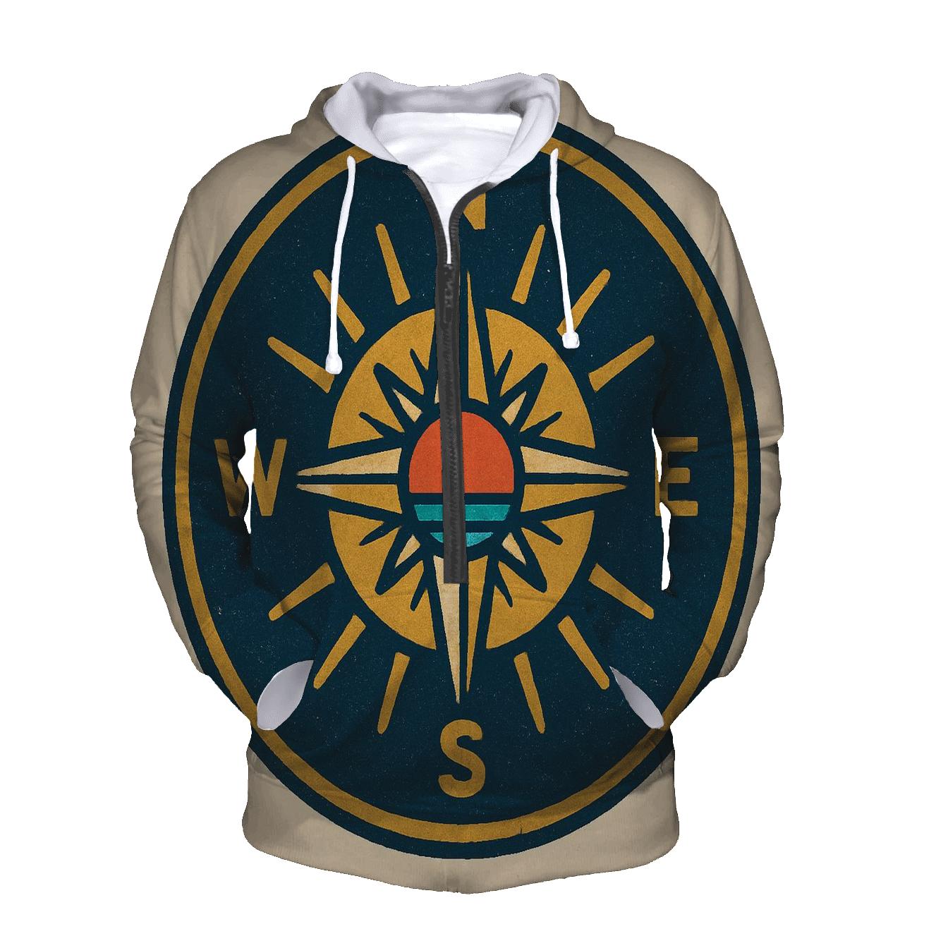 Solar Compass Adventure Patch zip-up hoodies