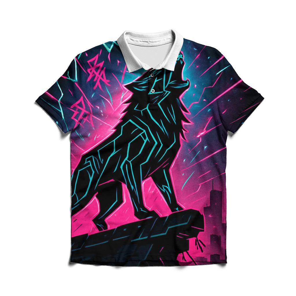 Neon Rift Street Howl casual sports polo shirts