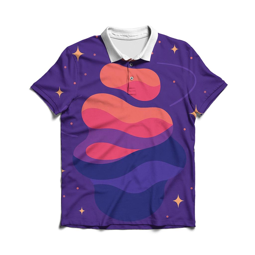 Cosmic Lava Lamp Layers designer slim fit polos