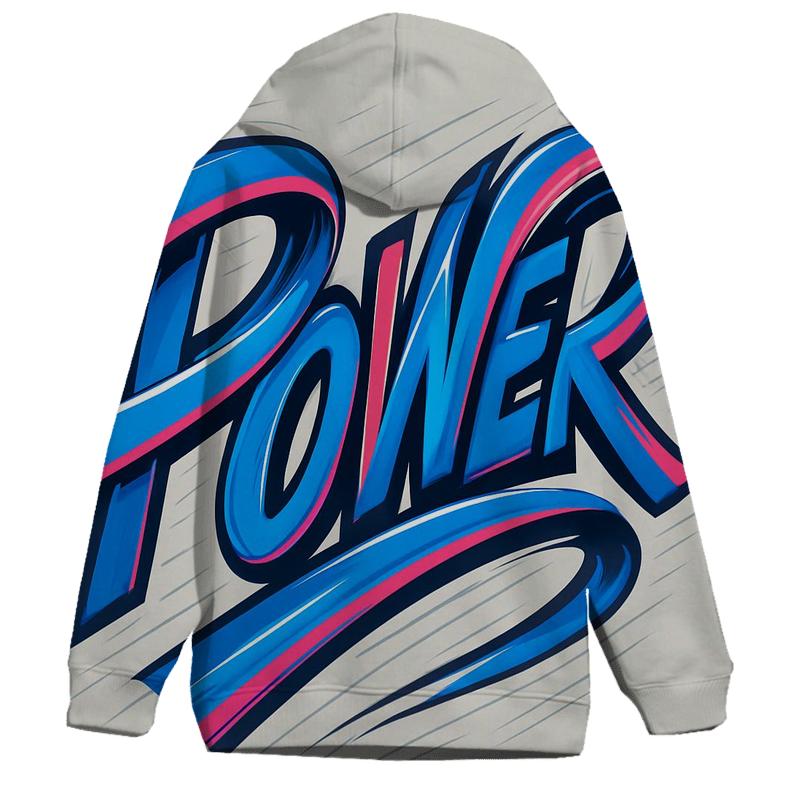 Kinetic Ribbon Typography Burst hoodie designs