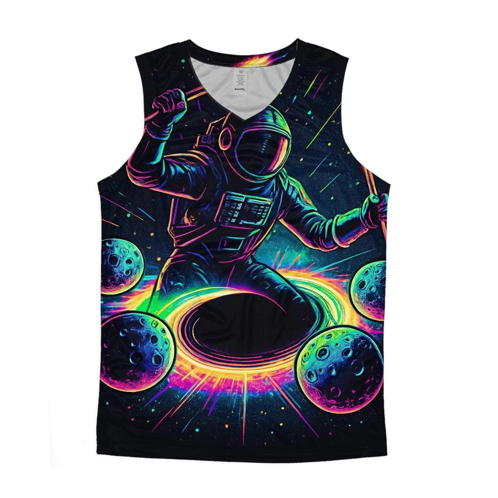 Neon Rift Drummer At The Event Horizon personalized athletic tanks