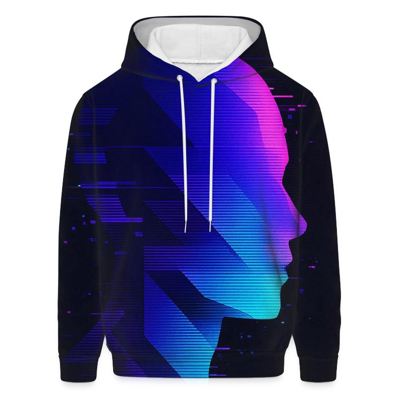 Glitch Prism Portrait Silhouette premium hoodies