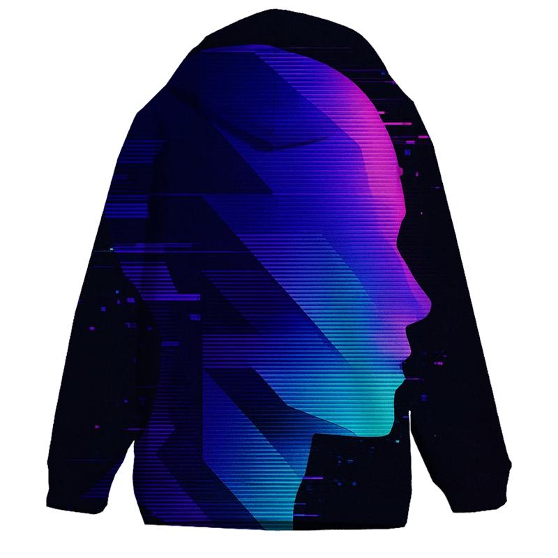 Glitch Prism Portrait Silhouette premium hoodies