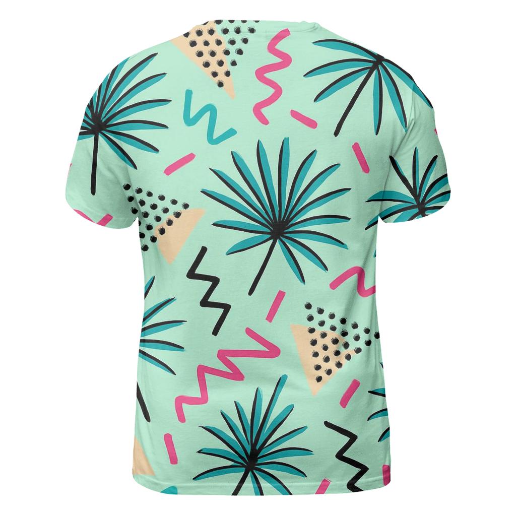 Pastel Memphis Palm Parade trendy printed shirt styles