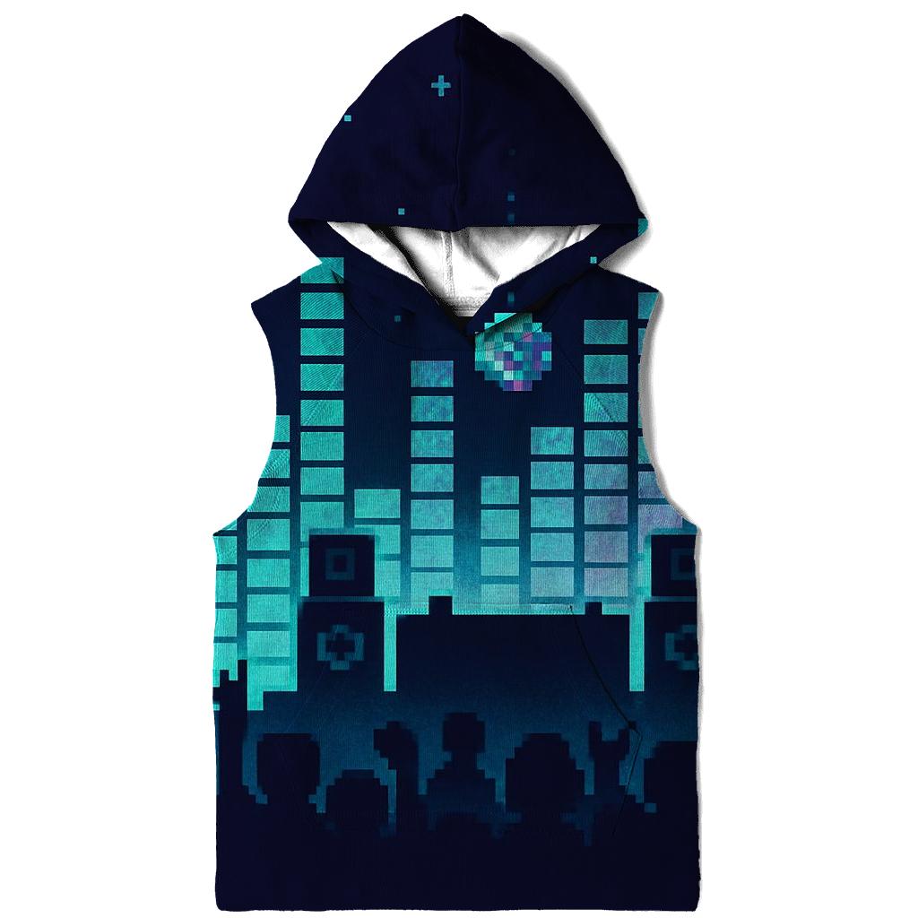 Holographic Pixel Stage Panorama graphic hoodies